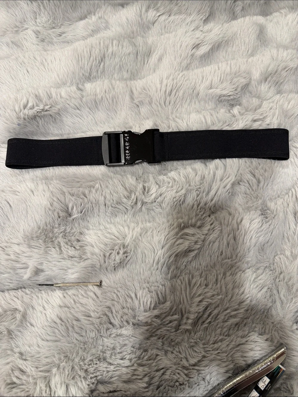 Moncler Black Web Stretch Belt with Quick-Release Buckle M